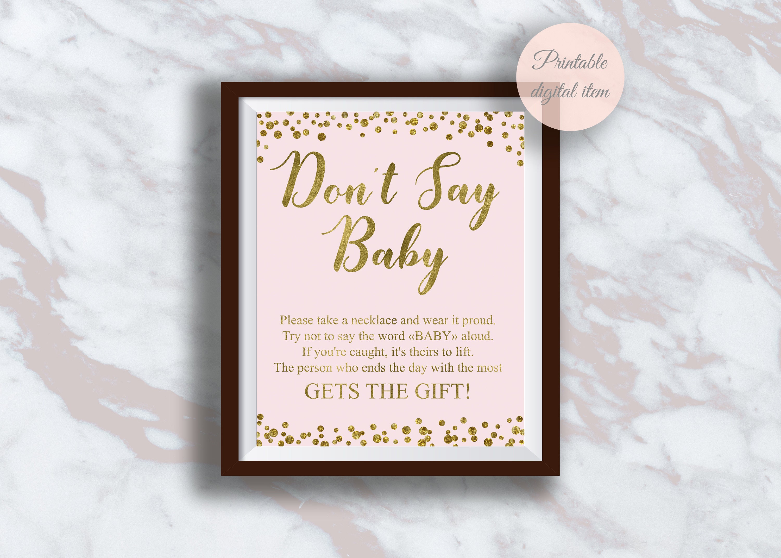 Don T Say Baby Game Necklace Game Baby Shower Games Etsy Don T Say Baby Game Necklace Game Baby Shower Games Etsy