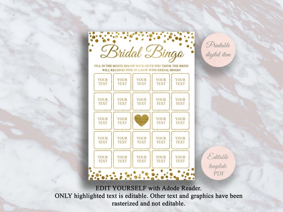 Editable Downloadable Bingo Card Template Editable Downloadable Bingo Card Template