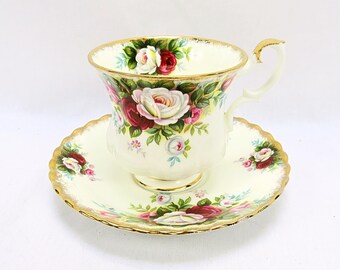 Vintage Royal Albert, Bone China England, ''celebration'' Porcelain Cup and Saucer, Lady Size