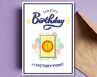 Birthday Victory Point Printable Card, Tabletop Gamer Gift, Game Card, Board Game, Card Greeting Card, Cute Geek Card, Rpg