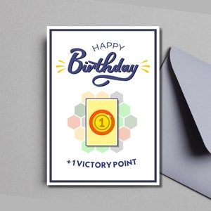 Birthday Victory Point Printable Card, Tabletop Gamer Gift, Game Card, Board Game, Card Greeting Card, Cute Geek Card, Rpg