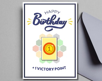 Birthday Victory Point Printable Card, Tabletop Gamer Gift, Game Card, Board Game, Card Greeting Card, Cute Geek Card, Rpg