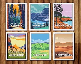 Settlers Printable Art, Board Game Wall Decor, Video Game Art, Settlers Hex Board Game Gifts, Board game merch, Game night Gift