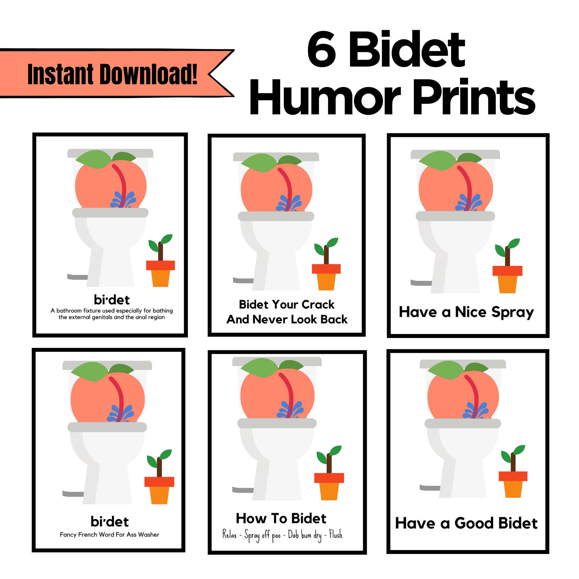 Bidet Wall Decor Bidet Wall Art Funny Bidet Bathroom Decor Etsy