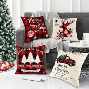 Christmas Buffalo Plaid Check |For Farmhouse Home Christmas Décor | Pillowcase Home Décor