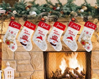 Personalized Christmas Stocking|  Santa, Snowman, Reindeer Stockings