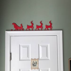 Sleigh and Reindeer Silhouette, Christmas, Holiday Door Topper image 3