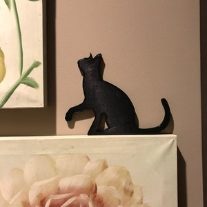 Window Topper Handcrafted & Painted Cat & Bird Playful Cat Silhouette Door Window Topper Handcrafted & Painted Cat & Bird Playful Cat Silhouette Door