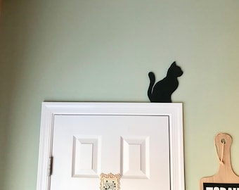 Black Cat, Cat Silhouette Door Topper, Cat Lover Gift, Kitten Silhouette