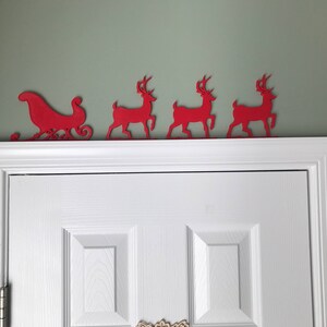 Sleigh and Reindeer Silhouette, Christmas, Holiday Door Topper image 5