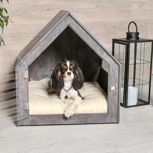 Modern dog and cat house with acrylic door PetSo. Dog crate, dog kennel, dog crate furniture, dog bed, indoor dog house, cat bed. image 3