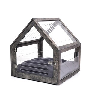 Fully transparent modern dog and cat house with acrylic sides PetSo. Dog bed, cat bed, indoor dog house, dog kennel, dog crate. image 4