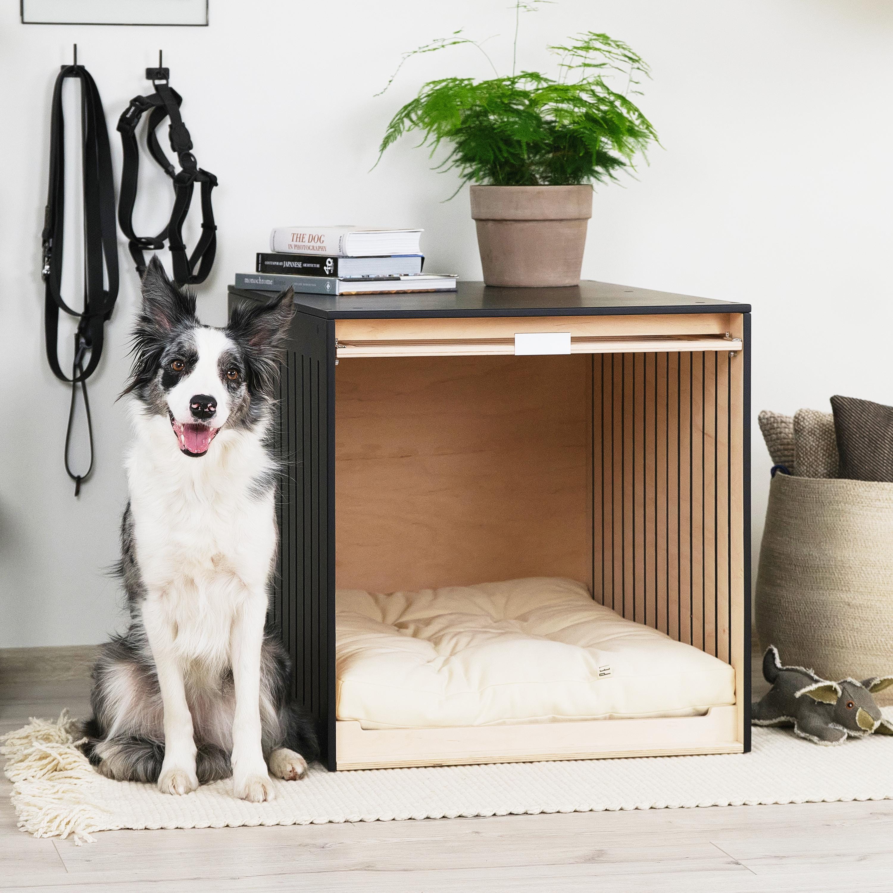 Modern Luxury Dog Crate Condo With Lifting Door -stylish Addition to ...