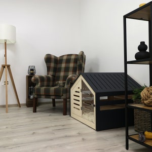 Modern design dog crate with acrylic door Venlo. Dog house/dog bed/dog furniture/indoor dog crate/dog kennel/dog crate furniture. image 8