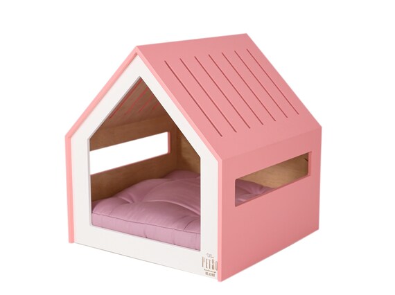 Herdenkings Vriendin Poëzie Modern honden en kattenhuis PetSo Coral Pink. Hondenmand - Etsy België