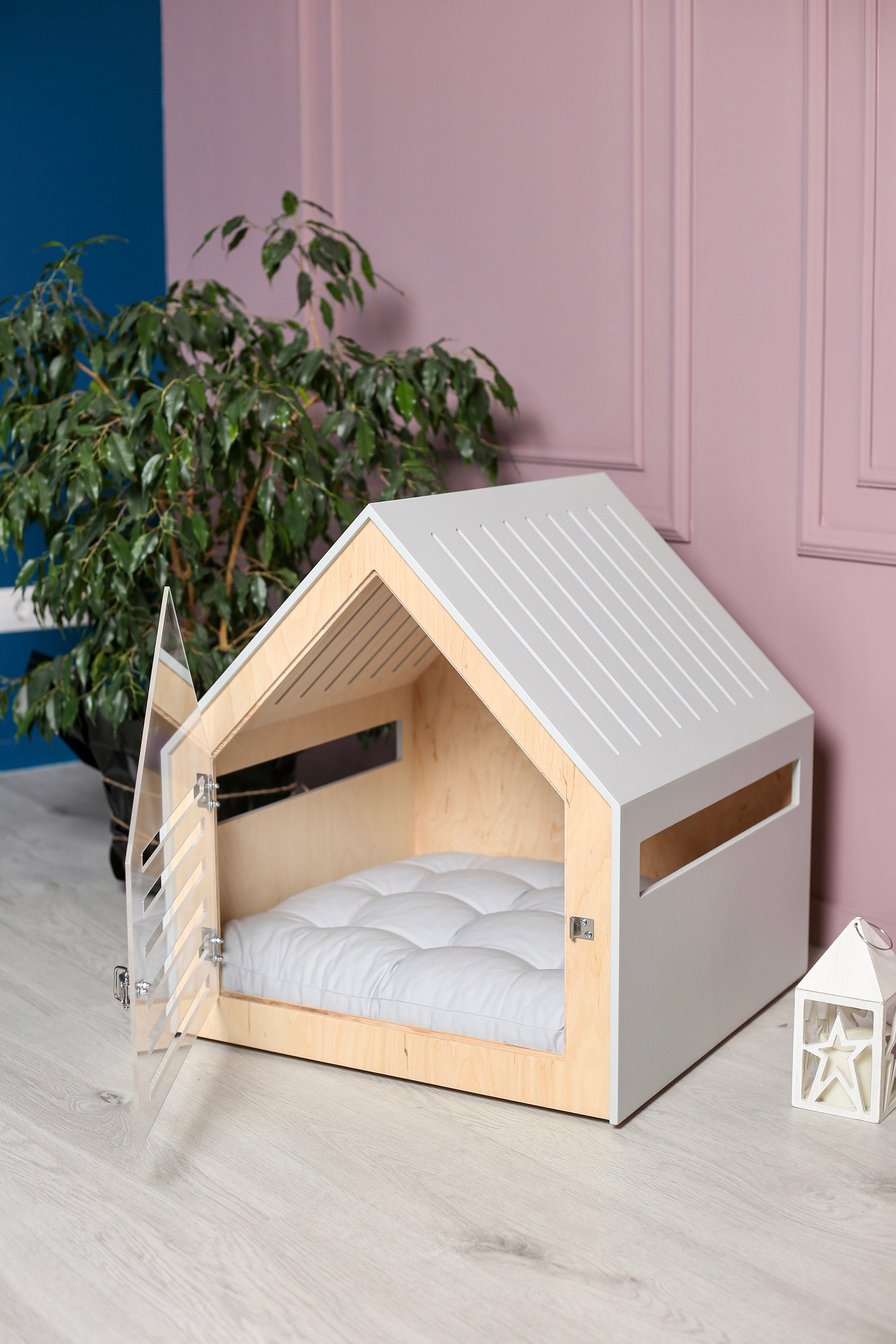 Modern Dog and Cat House With Acrylic Door Petso. Dog Bed Cat - Etsy UK
