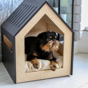 Modern dog and cat house/dog bed/cat bed/wooden pet house/modern pet house/modern pets furniture/dog pillow/cat pillow/indoor dog house image 3