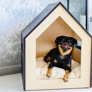 Modern dog and cat house/dog bed/cat bed/wooden pet house/modern pet house/modern pets furniture/dog pillow/cat pillow/indoor dog house image 5