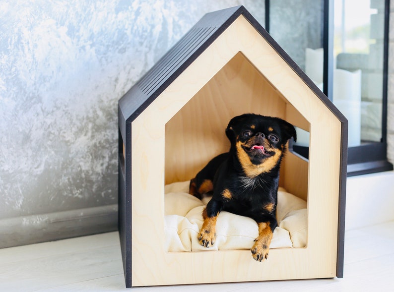 Modern dog and cat house/dog bed/cat bed/wooden pet house/modern pet house/modern pets furniture/dog pillow/cat pillow/indoor dog house image 5