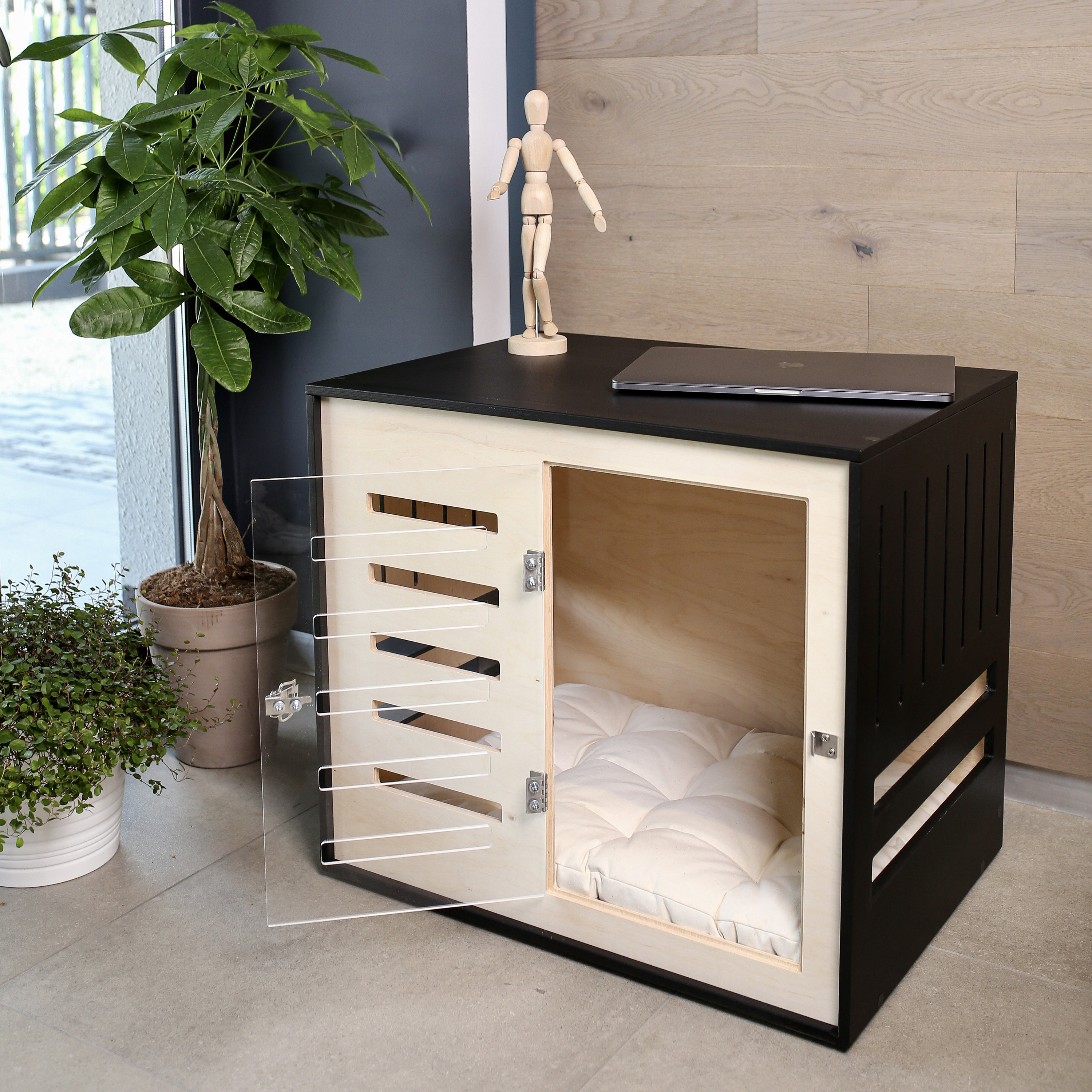 Modern Dog Crate With Acrylic Door With A Latch Dordrecht Dog Etsy modern-dog-crate-with-acrylic-door-with-a-latch-dordrecht-dog-etsy