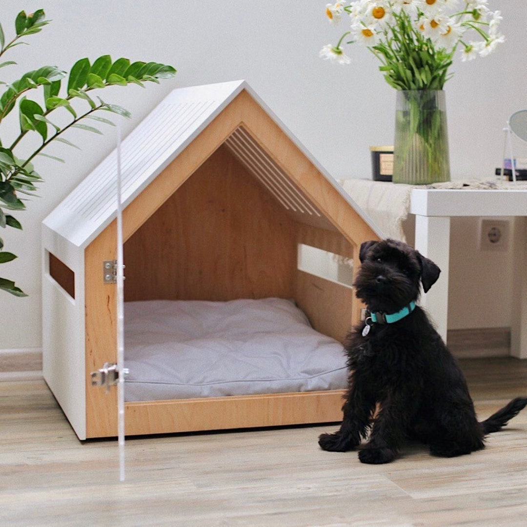 Modern Dog and Cat House With Acrylic Door Dog Bed, Cat Bed