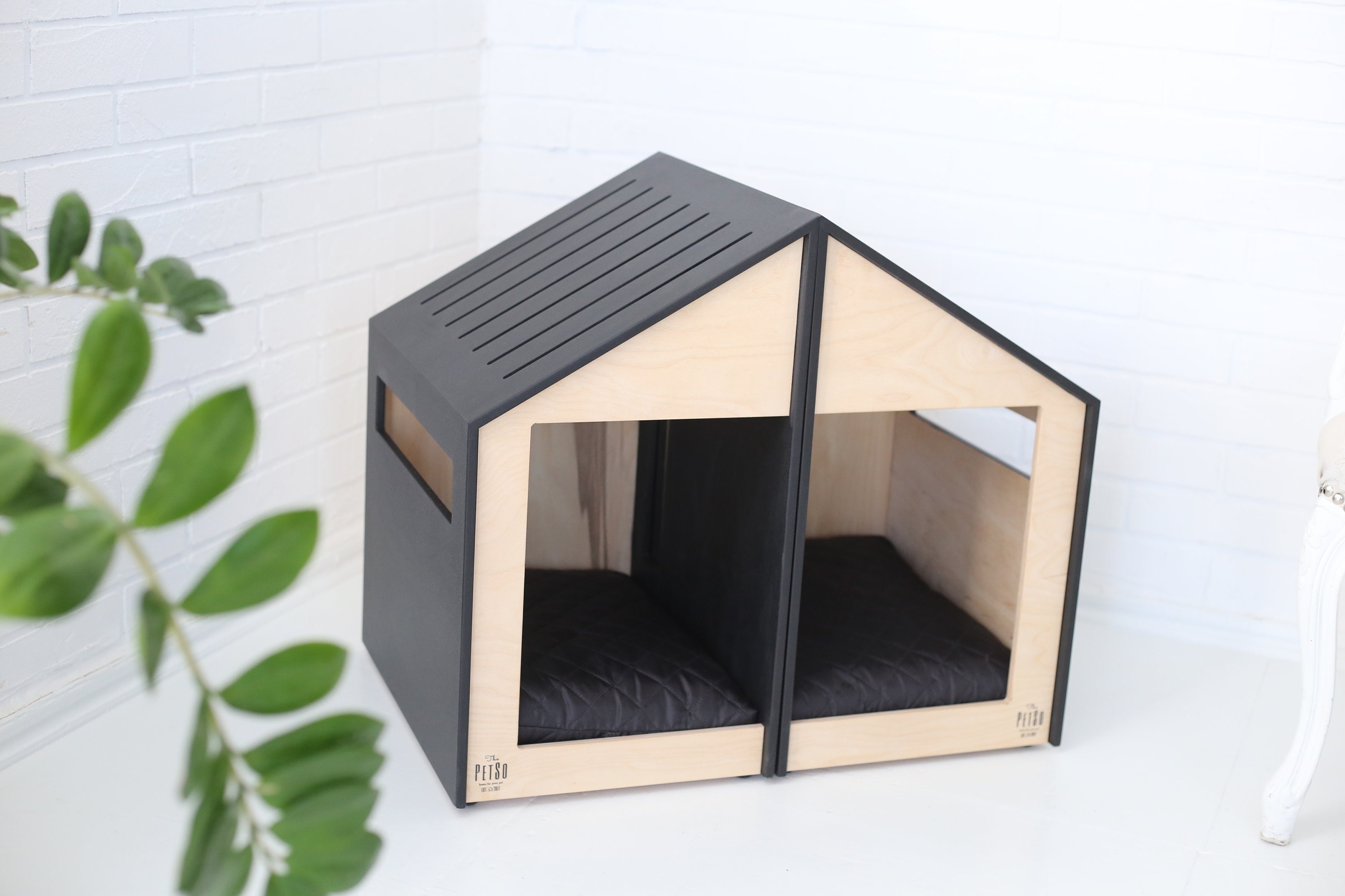Modern house for two dogs or cats Smart Twins. Dog kennel dog Etsy