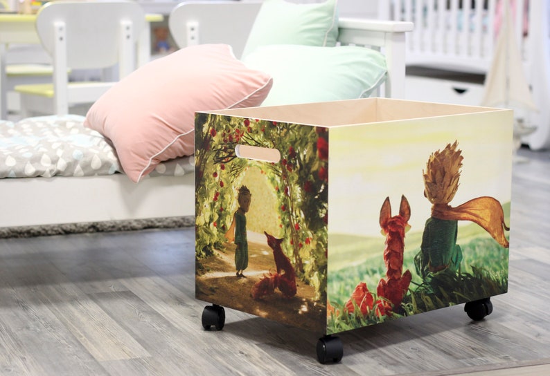 Toy Box on Wheels little Prince 50x35x35 Etsy