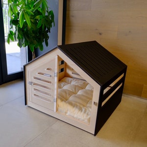 Modern design dog crate with acrylic door Venlo. Dog house/dog bed/dog furniture/indoor dog crate/dog kennel/dog crate furniture. image 5