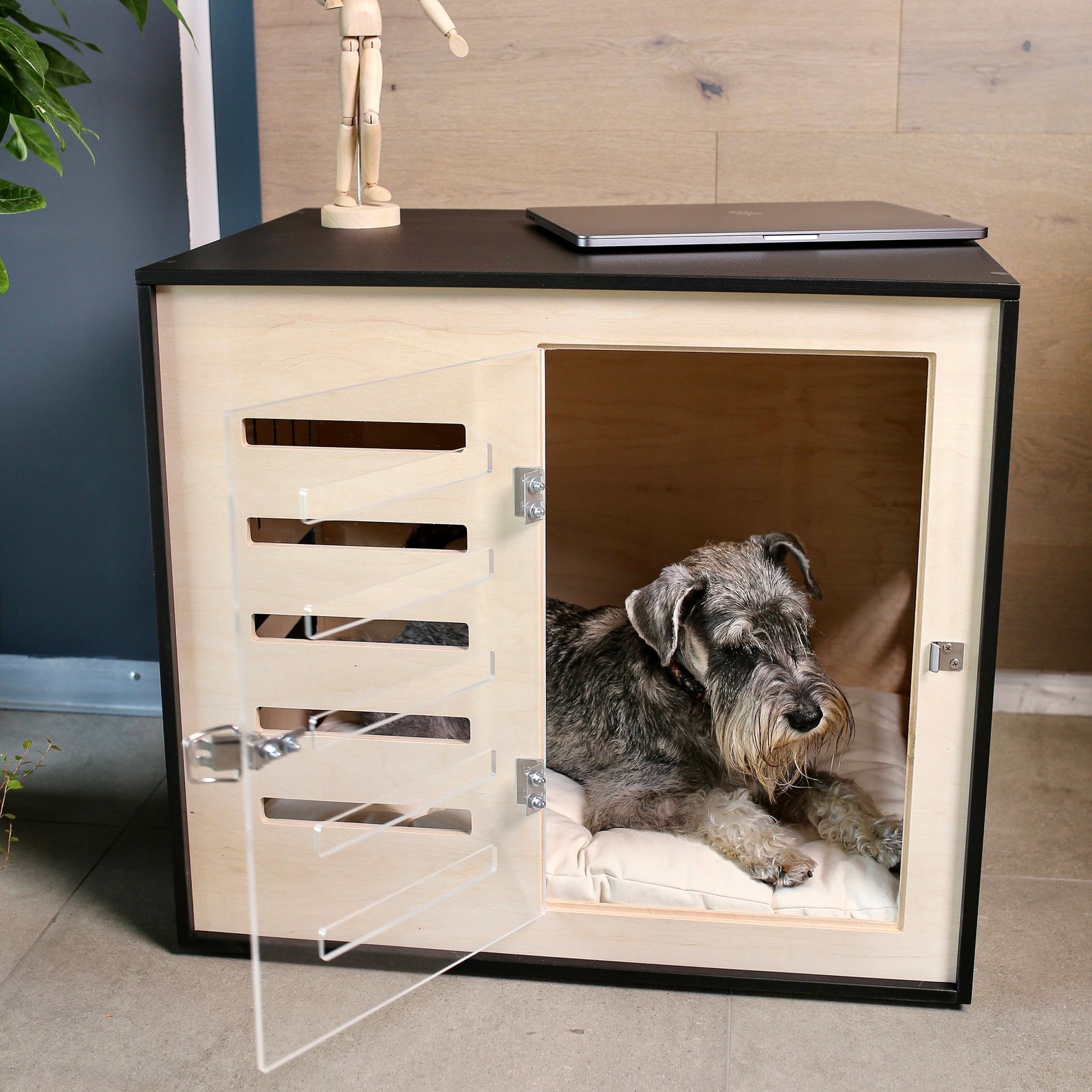 Curated visual reference: Quick Trigger Release Soft Dog Crate Door Reference: Modern Dog Crate With Acrylic Door With A Latch Dordrecht