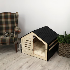 Modern design dog crate with acrylic door Venlo. Dog house/dog bed/dog furniture/indoor dog crate/dog kennel/dog crate furniture. image 9