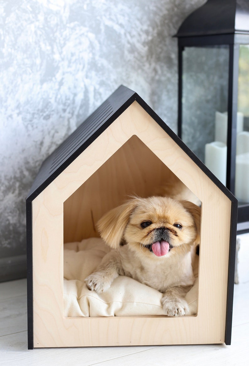 Modern dog and cat house/dog bed/cat bed/wooden pet house/modern pet house/modern pets furniture/dog pillow/cat pillow/indoor dog house image 6