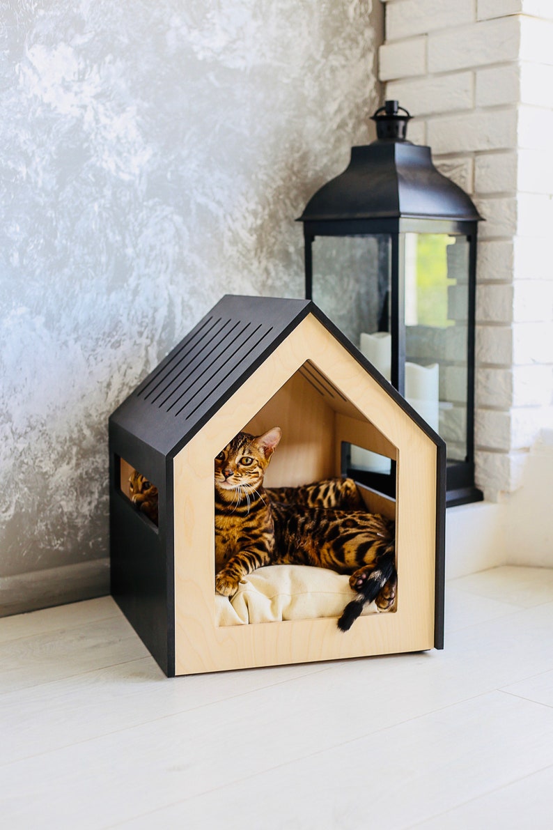 Modern dog and cat house/dog bed/cat bed/wooden pet house/modern pet house/modern pets furniture/dog pillow/cat pillow/indoor dog house image 1