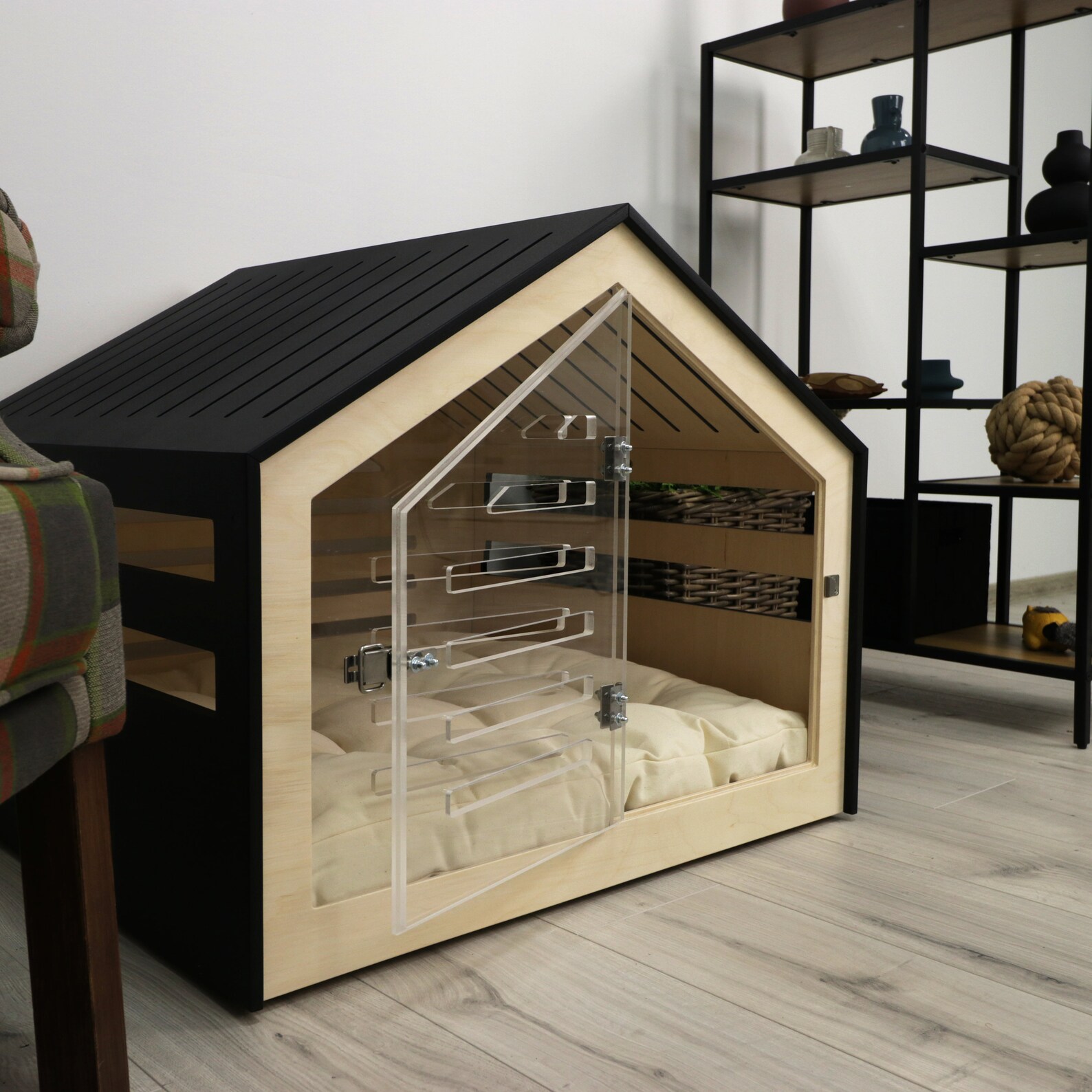 Modern and Comfort Dog Crate With Acrylic Front Panel and Door Venlo ...