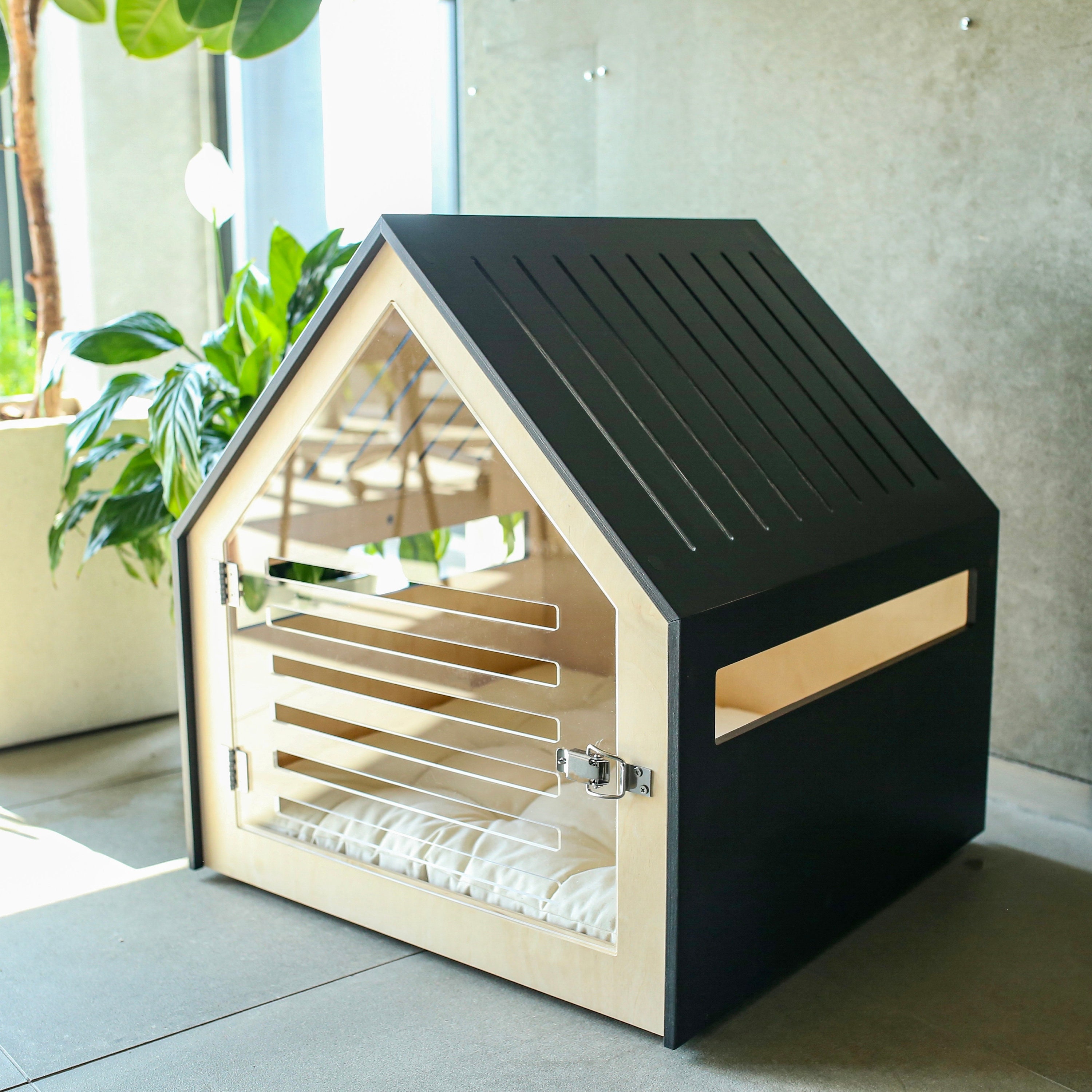 Modern Dog and Cat House With Acrylic Door Petso. Dog Bed Cat Etsy