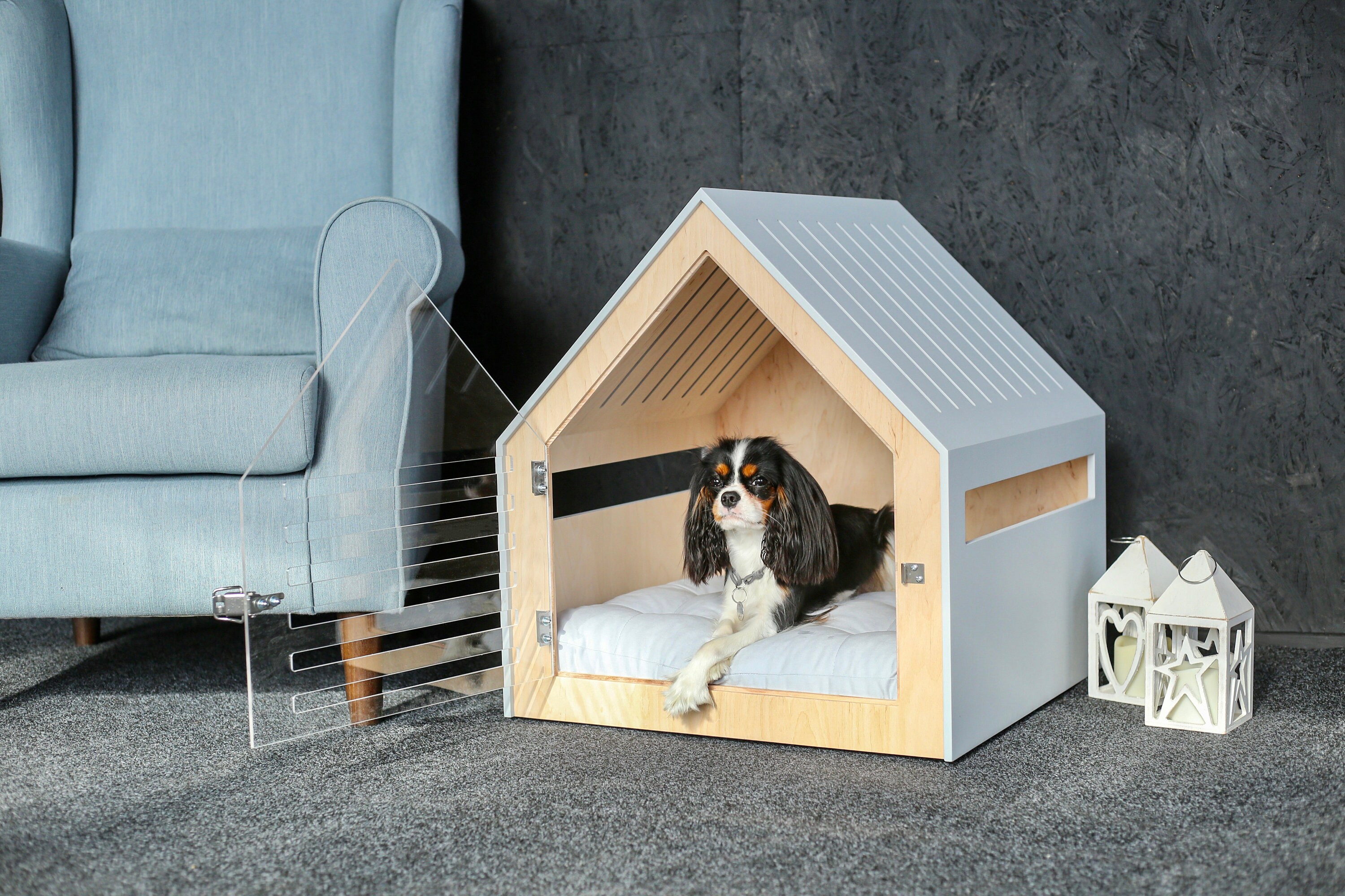 Modern Dog and Cat House With Acrylic Door Petso. Dog Bed Cat Etsy
