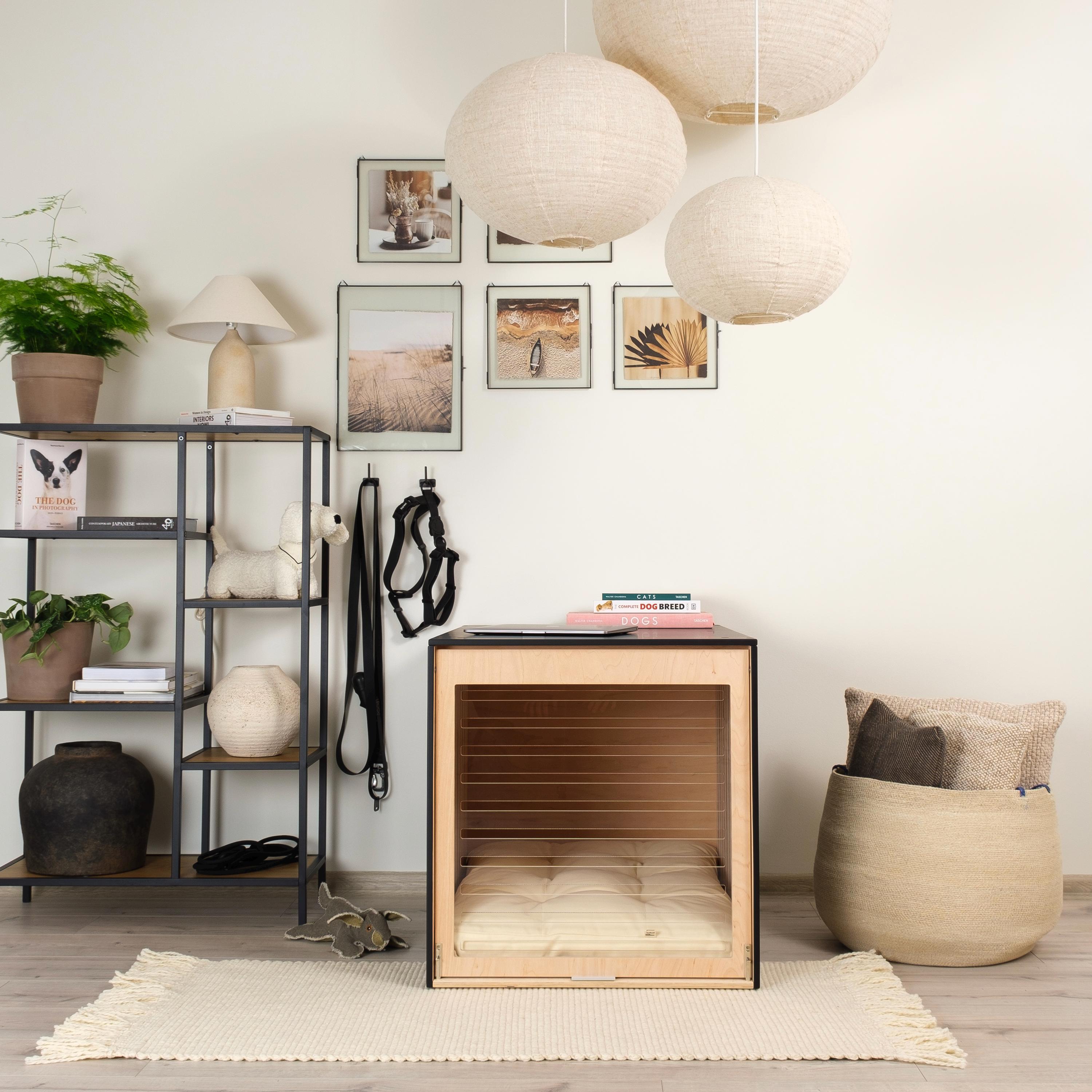 Modern Luxury Dog Crate Condo With Lifting Door -stylish Addition to ...