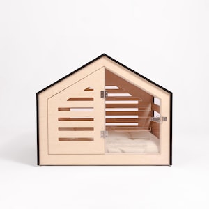 Dog crate with acrylic door Venlo. Indoor wooden crate for small and large dogs.