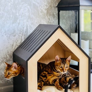 Modern dog and cat house/dog bed/cat bed/wooden pet house/modern pet house/modern pets furniture/dog pillow/cat pillow/indoor dog house image 4