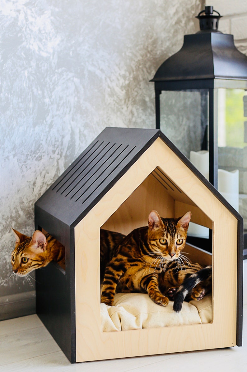 Modern dog and cat house/dog bed/cat bed/wooden pet house/modern pet house/modern pets furniture/dog pillow/cat pillow/indoor dog house image 4