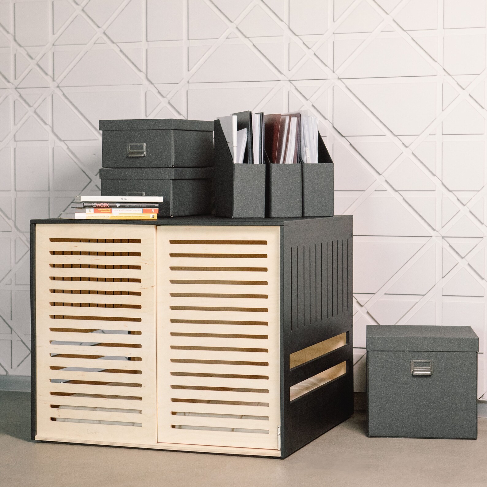 Modern Dog Crate With Wooden Sliding Door With a Latch - Etsy