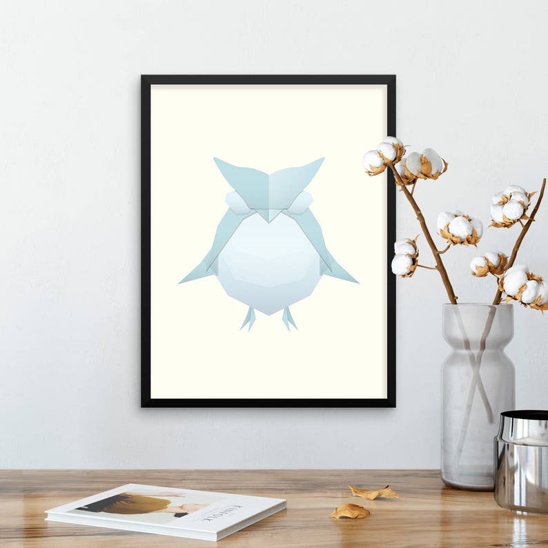 Owl Print Framed Origami Art 50