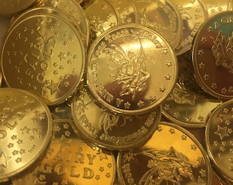 Tooth Fairy Coins.  20 Golden Tooth Fairy Coins by Artist Dawn Duane
