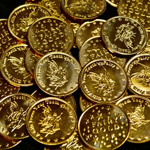 20 large golden eloquintly designed ToothFairy Coins! One for each baby tooth your child will lose.