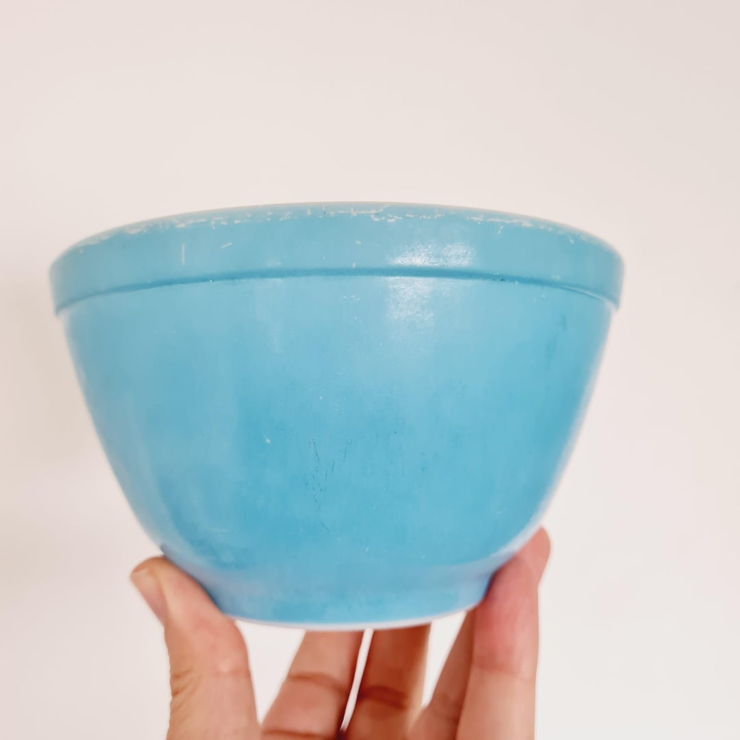 Vintage Pyrex Blue Mixing Bowl 1940s Primary Colors Nesting Bowl
