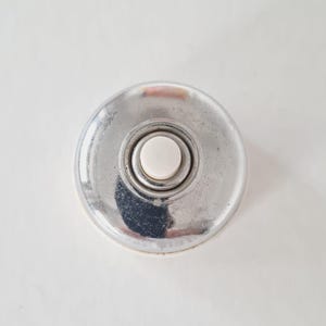 Vintage Ceramic & Chrome Doorbell Push Button – Mid Century Electric Wall Switch