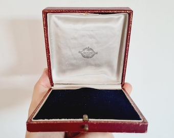 Vintage Kunstleder Schmuckschatulle: Samt & Seide gefütterte Präsentationstasche