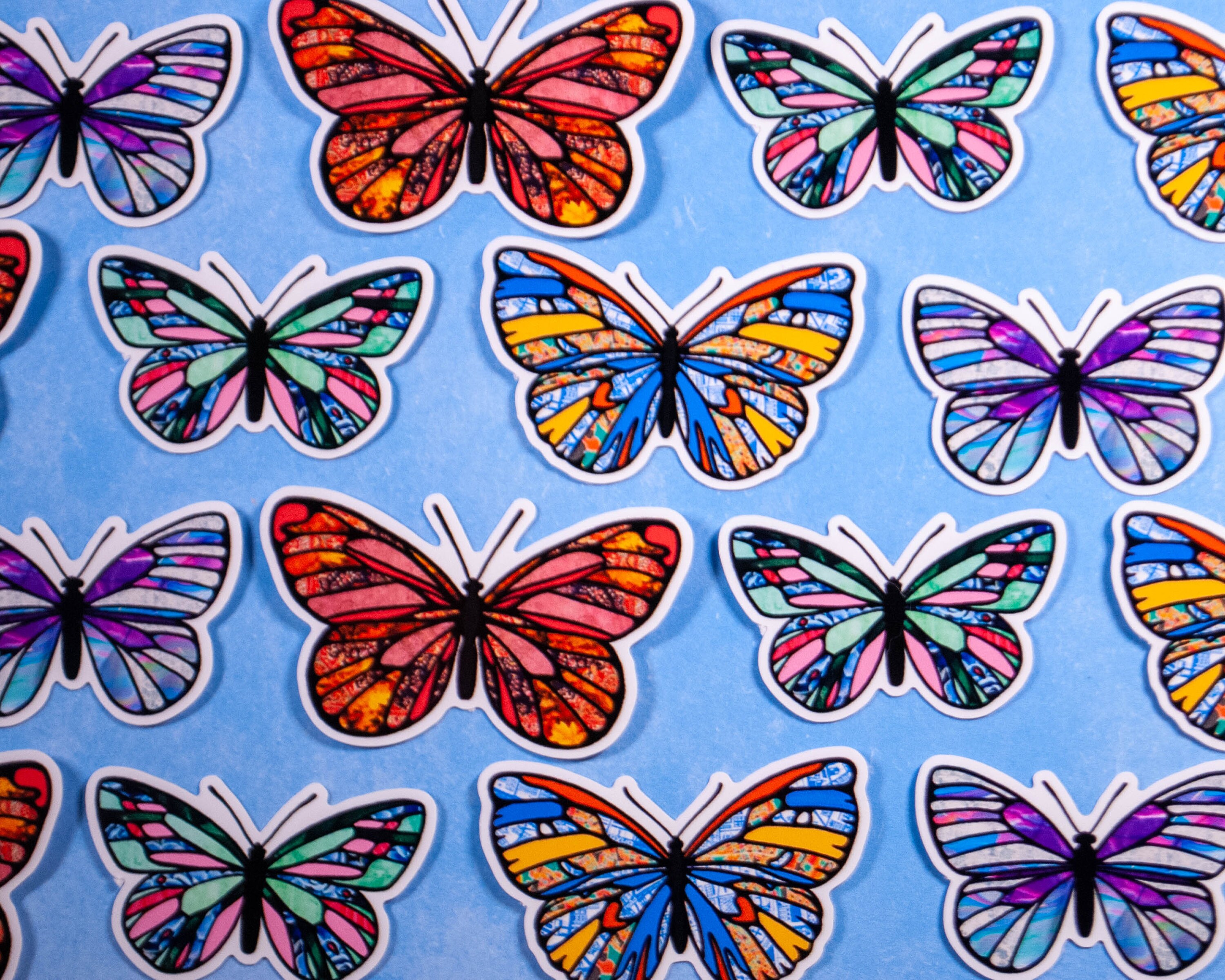 Purple and Blue Vinyl Butterfly Sticker Etsy
