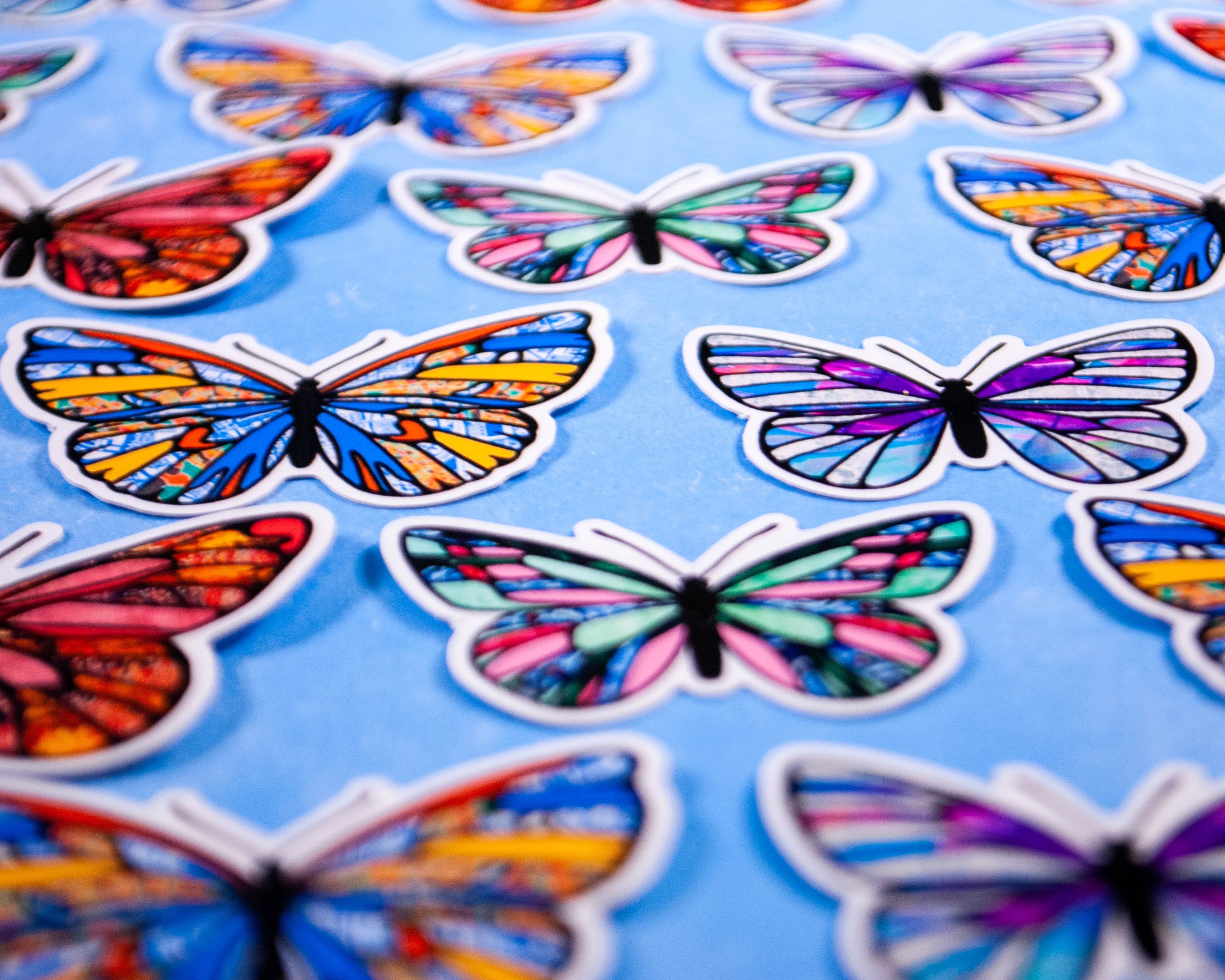 Purple and Blue Vinyl Butterfly Sticker Etsy