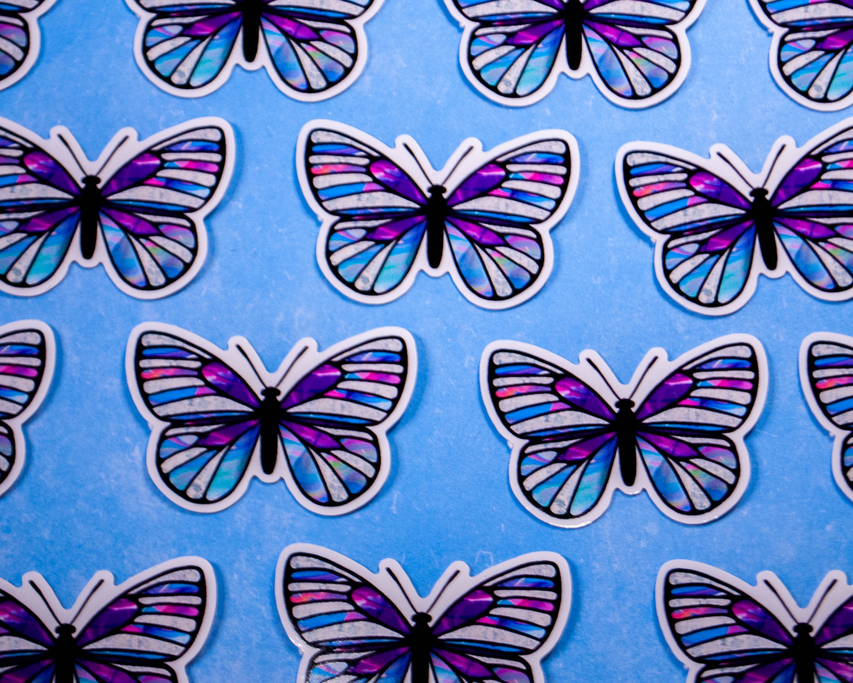 Purple and Blue Vinyl Butterfly Sticker Etsy