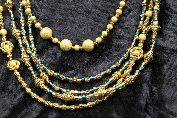 Beaded Green Gold Necklace - image 3